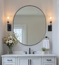 ANDY STAR 30x36'' Oval Mirror, Black Oval Mirror Pill-Shaped Design in Stainless Steel Metal Frame for Bathroom, Entryway, Living Room, Contemporary 1' Deep Wall Mount Vertical or Horizontal