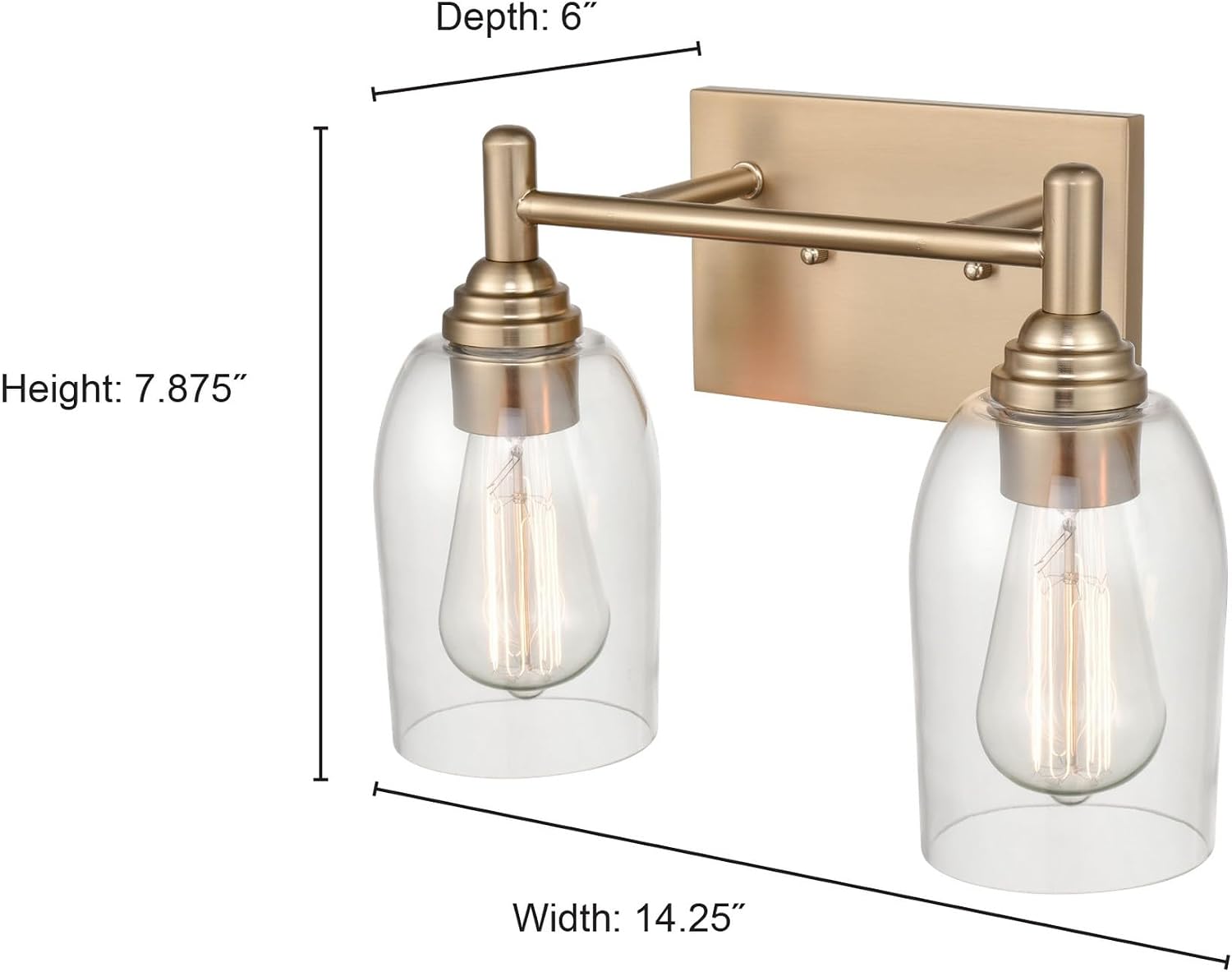ML Lighting Arlett 2-Light Vanity Brushed Nickel