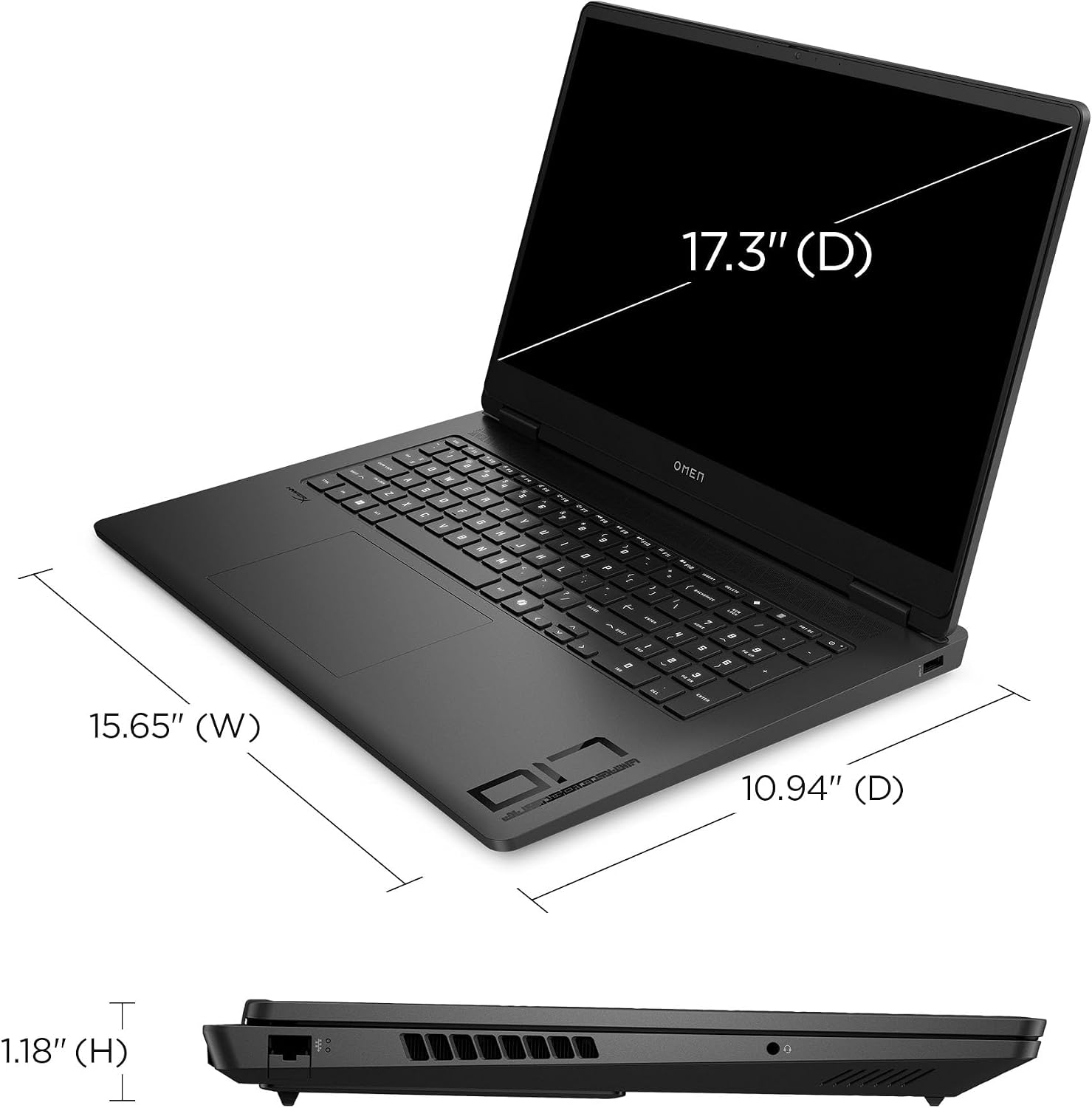 HP 2025 Gaming Laptop | Omen 17-BD100 | AMD 10-Core Ryzen AI 9 365 | NVIDIA GeForce RTX 5060 | 24GB DDR5 | 1TB SSD | 17.3' 1920x1080 144Hz | Win11 Pro - Wi-Fi 6E - BT 5.3 - RGB Backlit KB - Black