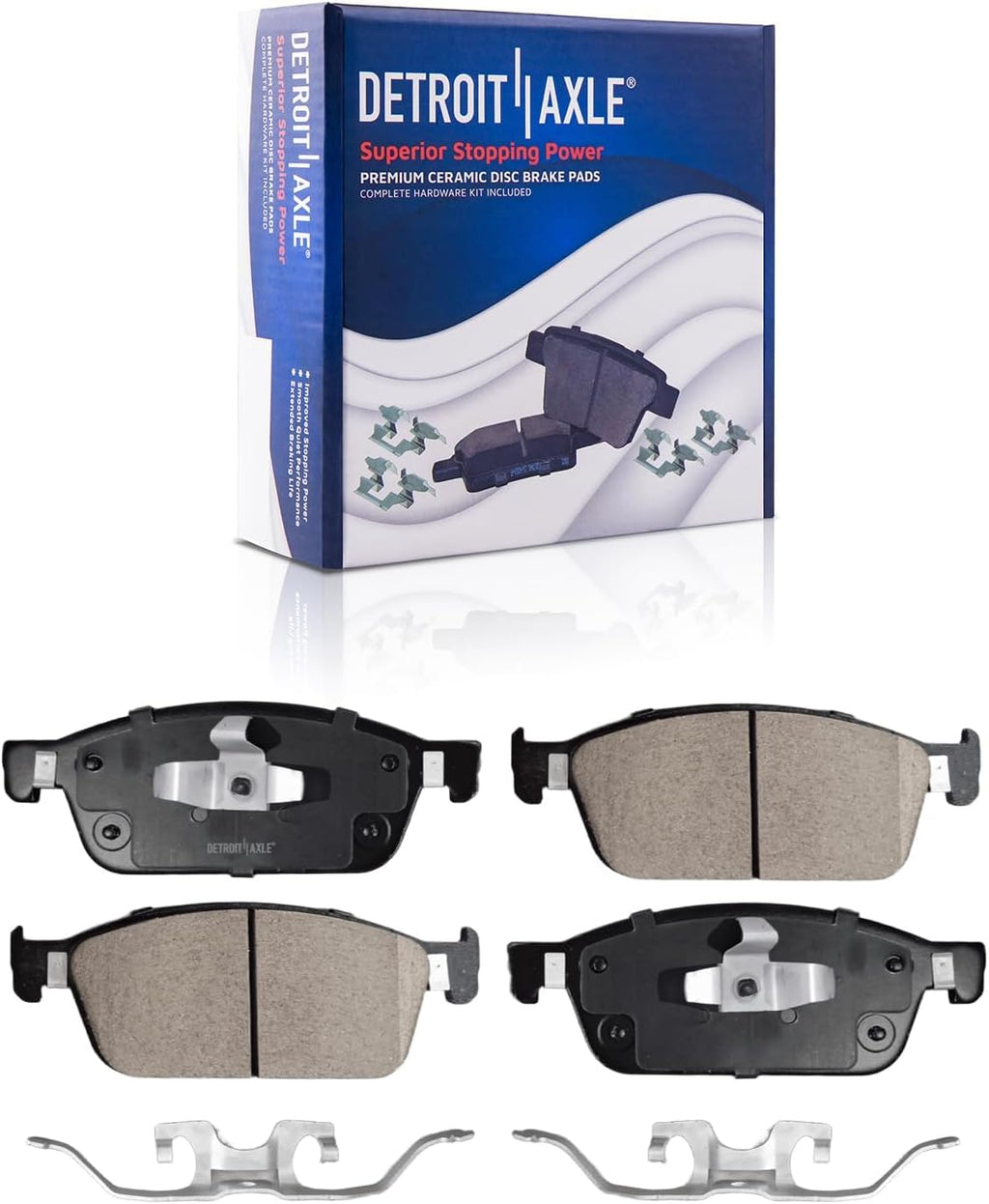 Detroit Axle - Brake Kit for 15-19 Lincoln MKC 13.19' inch Front and 12.44' inch Rear Disc Brake Rotors Ceramic Brakes Pads 2015 2016 2017 2018 2019 Replacement