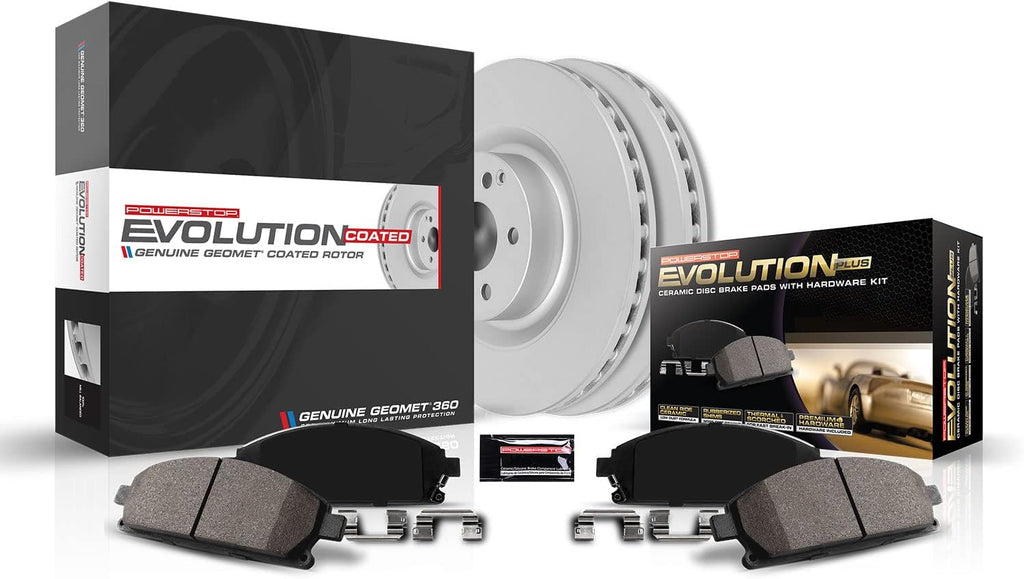 PowerStop Front Brake Kit for Lexus RX350 2023-24 |RX350h 2023-24 |Toyota Highlander 2020-24 - Fully-Coated Disc Rotors with Z17 Ceramic Brake Pads Replacement, CRK8753
