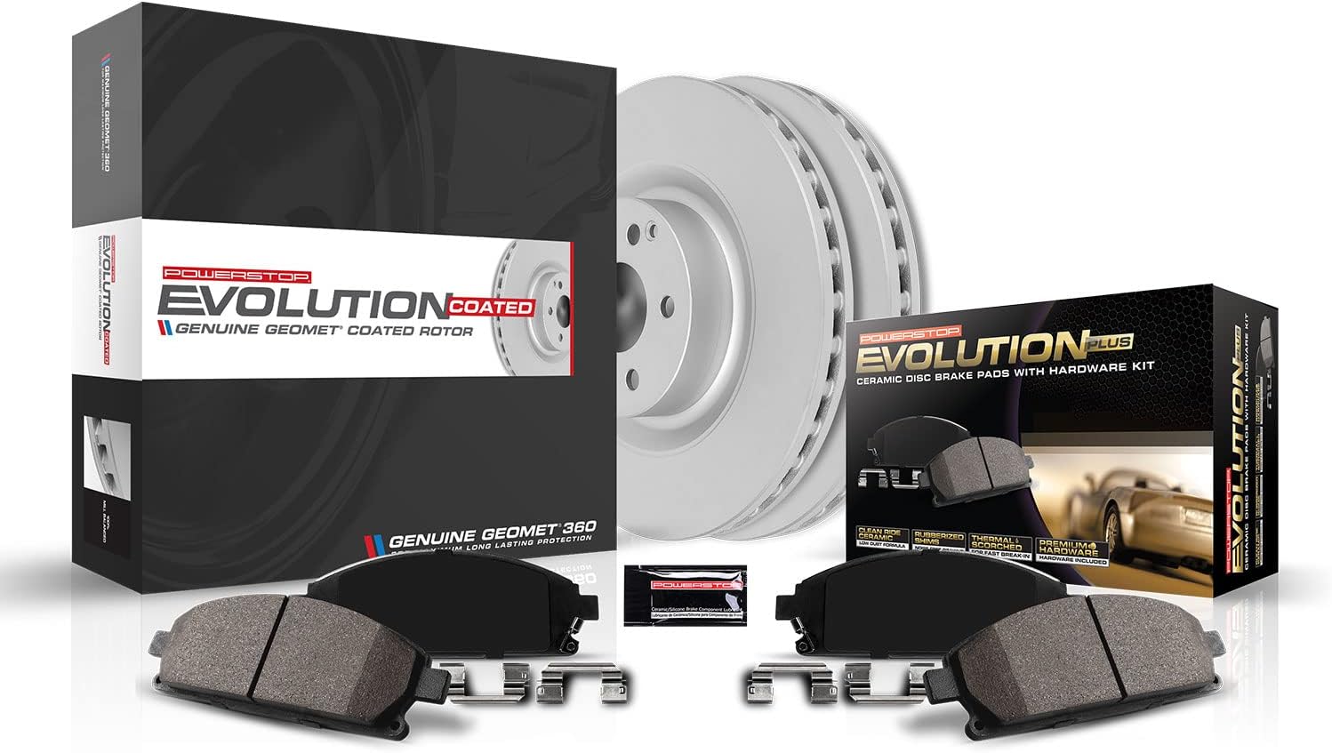 PowerStop Front Brake Kit for Lexus RX350 2023-24 |RX350h 2023-24 |Toyota Highlander 2020-24 - Fully-Coated Disc Rotors with Z17 Ceramic Brake Pads Replacement, CRK8753