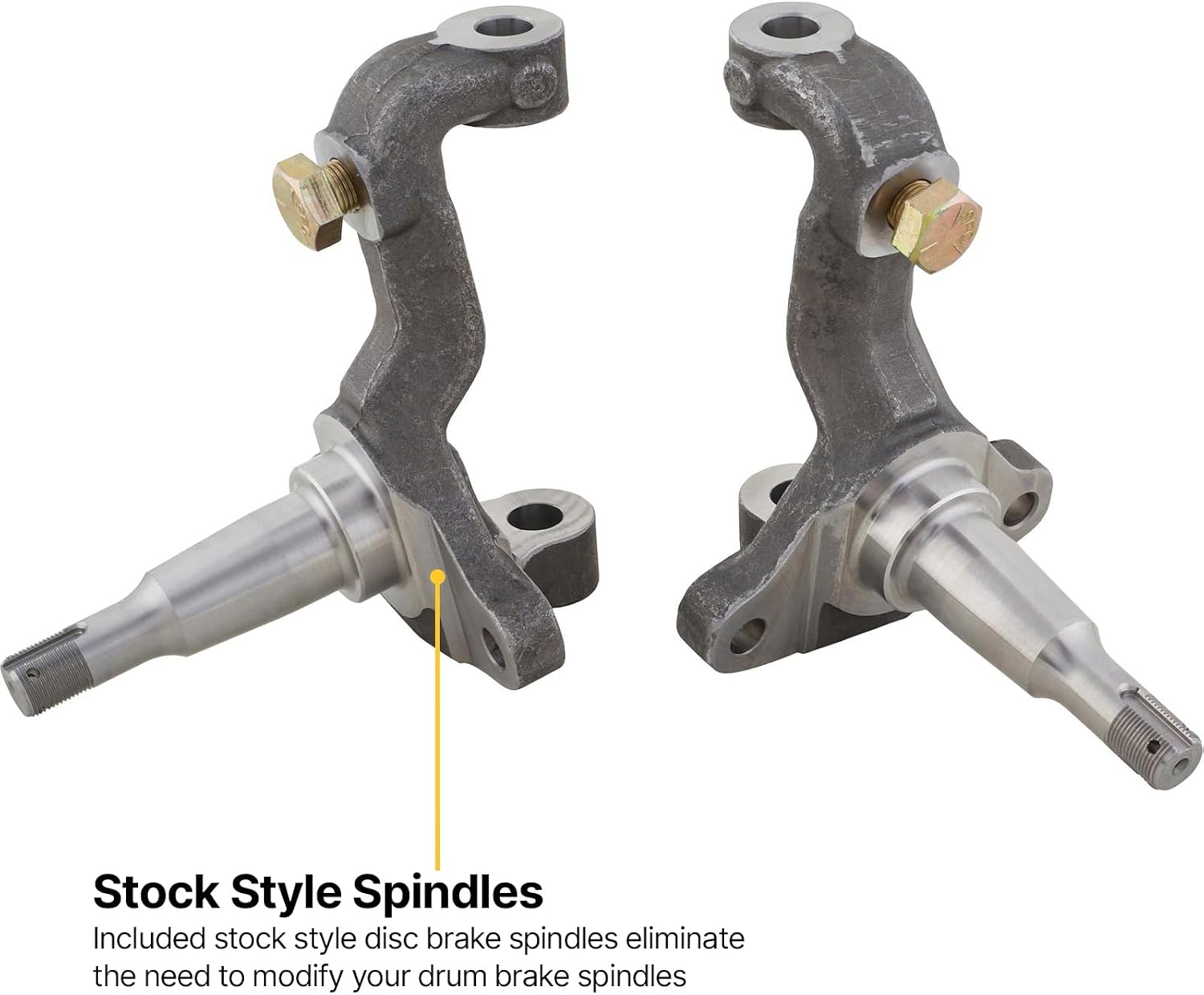 Speedway Motors Deluxe 1964-74 GM Car Front Spindle and Disc Brake Kit - 11' Disc Brakes - Fits A/F/X Body - Improved Stopping Performance - Complete Kit for Easy Installation