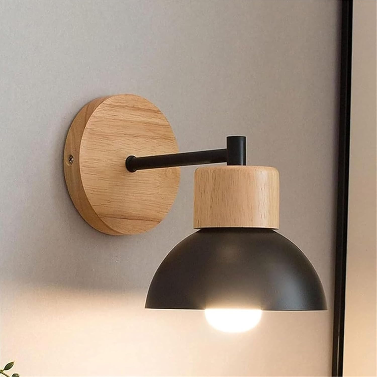 Wrought Iron Wall Sconce Modern Solid Chassis Wall Lamp Wall Mounted Lighting Fixture Wall Lamps(Black)