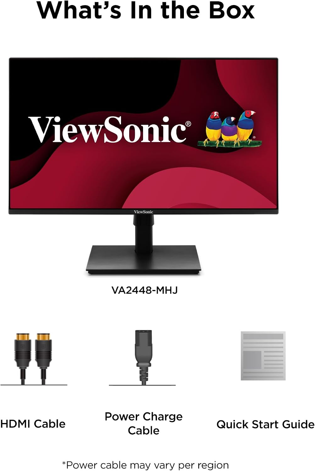 ViewSonic VA2448-MHJ 24 Inch 1080p Monitor, IPS Display with 120Hz for Smooth Home and Office Viewing, Eye Care Technology, Advanced Ergonomics, HDMI, and VGA Inputs