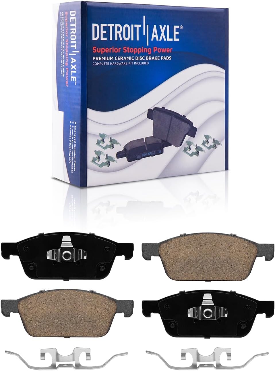Detroit Axle - Brake Kit for Ford 18-23 Transit Connect, Front and Rear Disc Brake Rotors Ceramic Brakes Pads 2018 2019 2020 2021 2022 2023 Replacement: 12.60' inch Front and 11.02' inch Rear Rotors