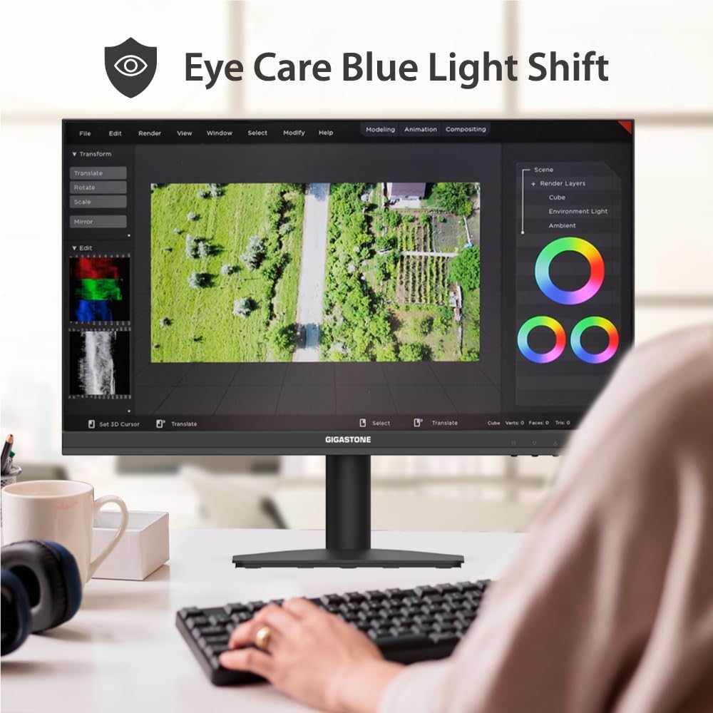Gigastone 22 inch VA LED Back Light Monitor 2-Pack 75Hz FHD 1920 x 1080, 1080P 178° Wide View Frameless, Dual Monitor, 4ms, Eye Care Technology, Ergonomic Tilt VESA Mount, HDMI VGA