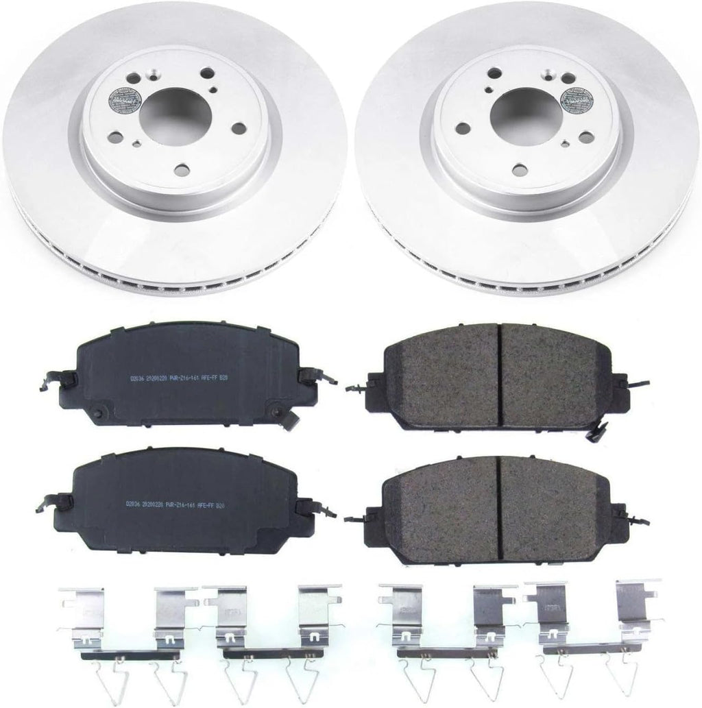 PowerStop Front Brake Kit for Honda CR-V 2017-25 - Fully-Coated Disc Rotors with Z17 Ceramic Brake Pads Replacement, CRK7872