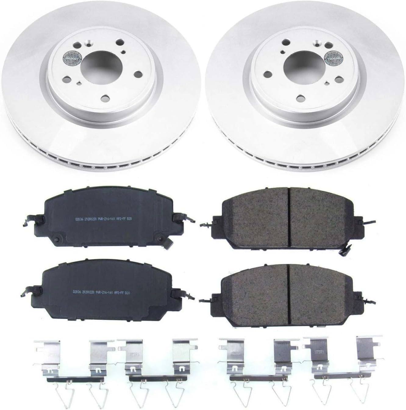 PowerStop Front Brake Kit for Honda CR-V 2017-25 - Fully-Coated Disc Rotors with Z17 Ceramic Brake Pads Replacement, CRK7872
