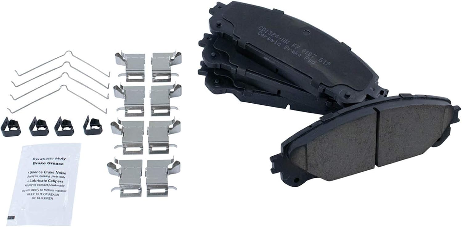 TRQ Front and Rear Brake Pad & Rotor Kit Ceramic Compatible with 2010-2015 Lexus RX350 RX450h 2014-2019 Toyota Highlander 2011-2020 Sienna