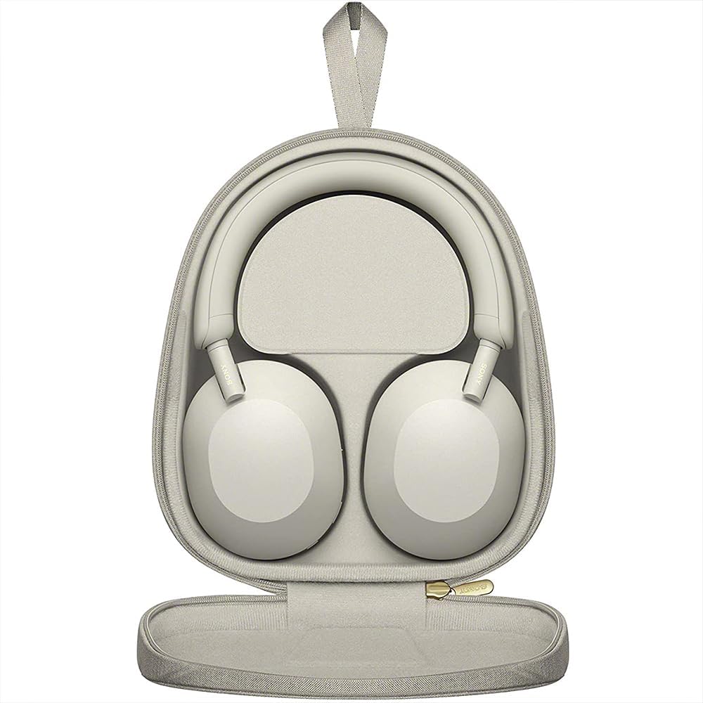 Sony WH-1000XM5 Wireless Industry Leading Noise Canceling Headphones, Silver Bundle with 2 YR CPS Enhanced Protection Pack, Mizco Travelocity in-Ear Headphone, Deco Gear Hard Case and Type C Adapter