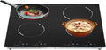 4 Burner Electric Cooktop 110v, 24 Inch Electric Stove Countertop & Built-in, Cooktop with 9 Power Levels, Sensor Touch Control, Safety Lock, Timer, 3000W, No Plug (4 Burners)