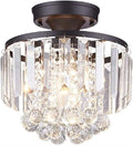 Chandelier, Black Wrought Iron Crystal Ceiling Lamp Bedroom Living Room Dining Room Ceiling Light Home Aisle Corridor Lighting Fixtures Entrance Hall Lights