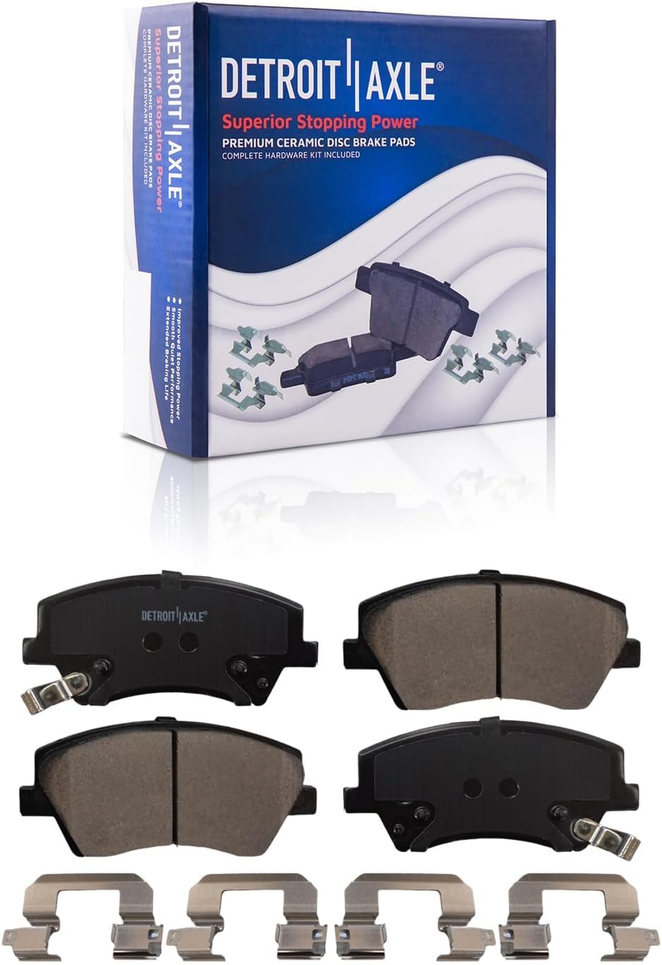 Detroit Axle - 8pc Brake Kit for 2017-2020 Hyundai Ioniq, 2017-2022 Kia Niro, 11.02' inch Front and 10.31' inch Rear Drilled and Slotted Disc Brake Rotors Ceramic Brakes Pads Replacement