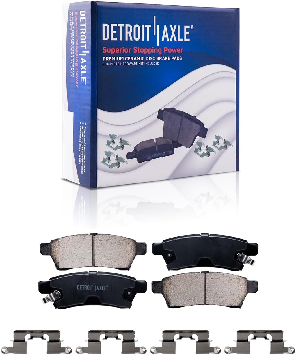 Detroit Axle - Brake Kit for 2005-2019 Nissan Frontier 2009-2012 Suzuki Equator, Drilled Disc Brake Rotors Ceramic Brakes Pads 2010 2011 Replacement: 11.14' inch Front and 11.26' inch Rear Rotor