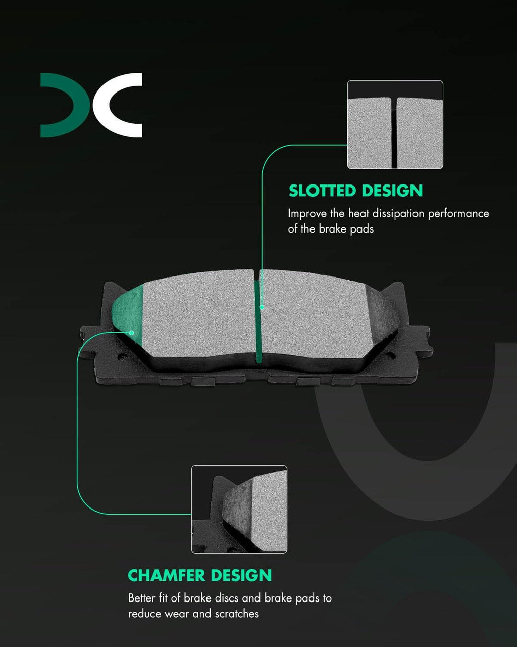 SCITOO Brake Kit Front Brake Rotors and Ceramic Brake Pads fit for 2013-2018 for Lexus ES300h,2007-2018 for Lexus ES350,2008-2018 for Toyota Avalon,2007-2017 for Toyota Camry