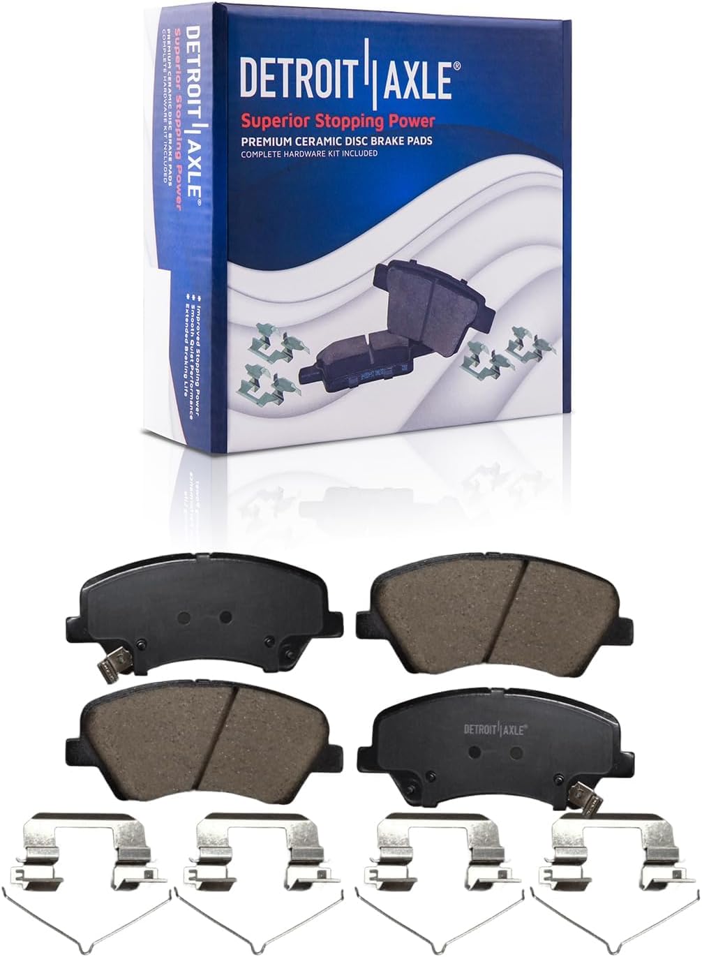 Detroit Axle - Front Brake Kit for Hyundai Accent Kia Rio 2018-2022, 11.02' inch Disc Brake Rotors Ceramic Brake Pads with Hardware 2019 2020 2021 Replacement