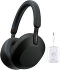 Sony WH-1000XM5 Wireless Noise Canceling Over-Ear Headphones (Black) Bundle with Bluetooth Audio Transmitter (2 Items)