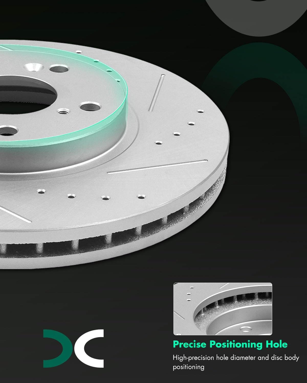 SCITOO Brake Kits (4) Front and Rear Drilled and Slotted Brake Rotors (8) Ceramic Pads for 2003-2008 for Honda Pilot Replacement 11.81' inch Front and 12.32' inch Rear Rotor