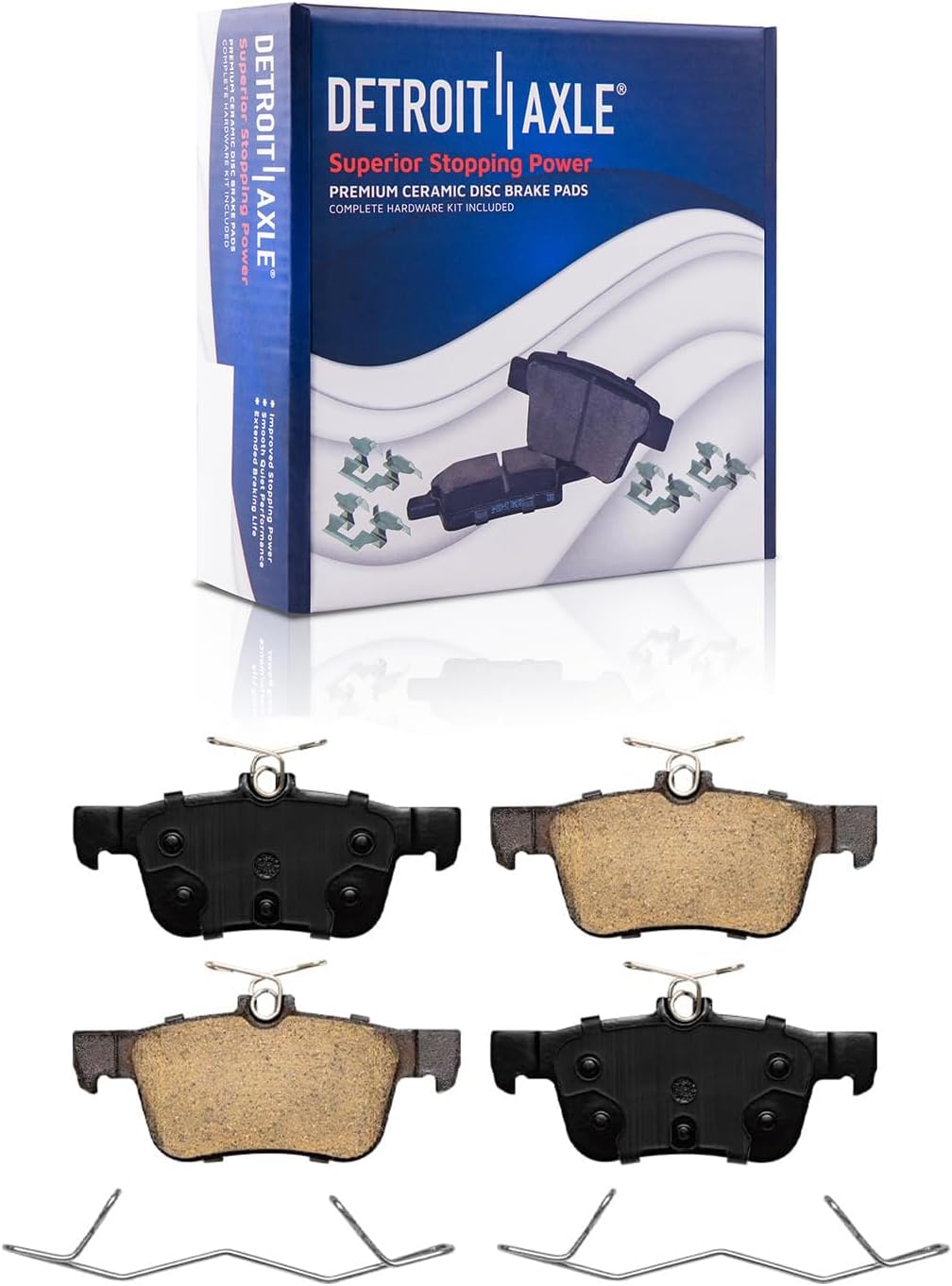 Detroit Axle - Brake Kit for 2013-2020 Ford Fusion 2013-2016 Lincoln MKZ, Disc Brake Rotors 2014 2015 Ceramic Brakes Pads Replacement: 11.81' inch Front & 11.89' inch Rear Rotor