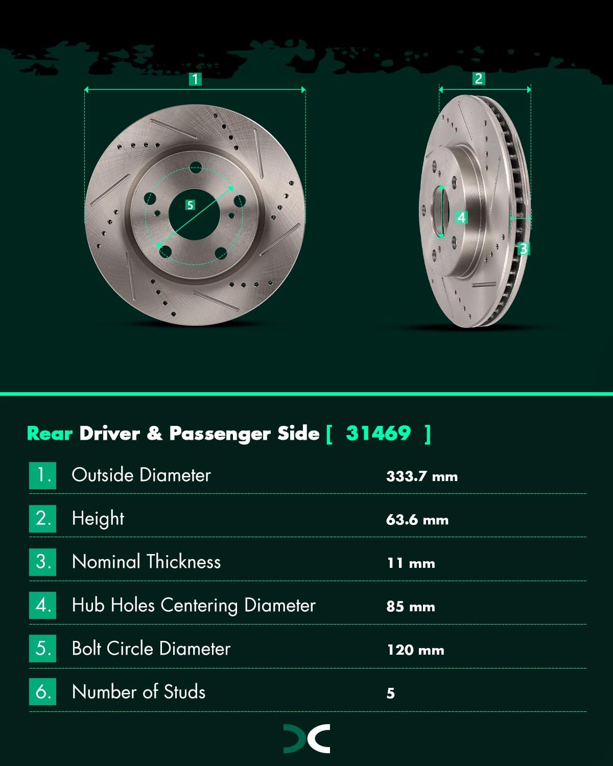 SCITOO Brake Kits For Lexus For HS250h 2010-2012,For Toyota For RAV4 2006-2018 Front Rear Drilled & Slotted Disc Brakes Rotors and Ceramic Brakes Pads Replacement:31440;31443;D1210-8330;D1212-9312