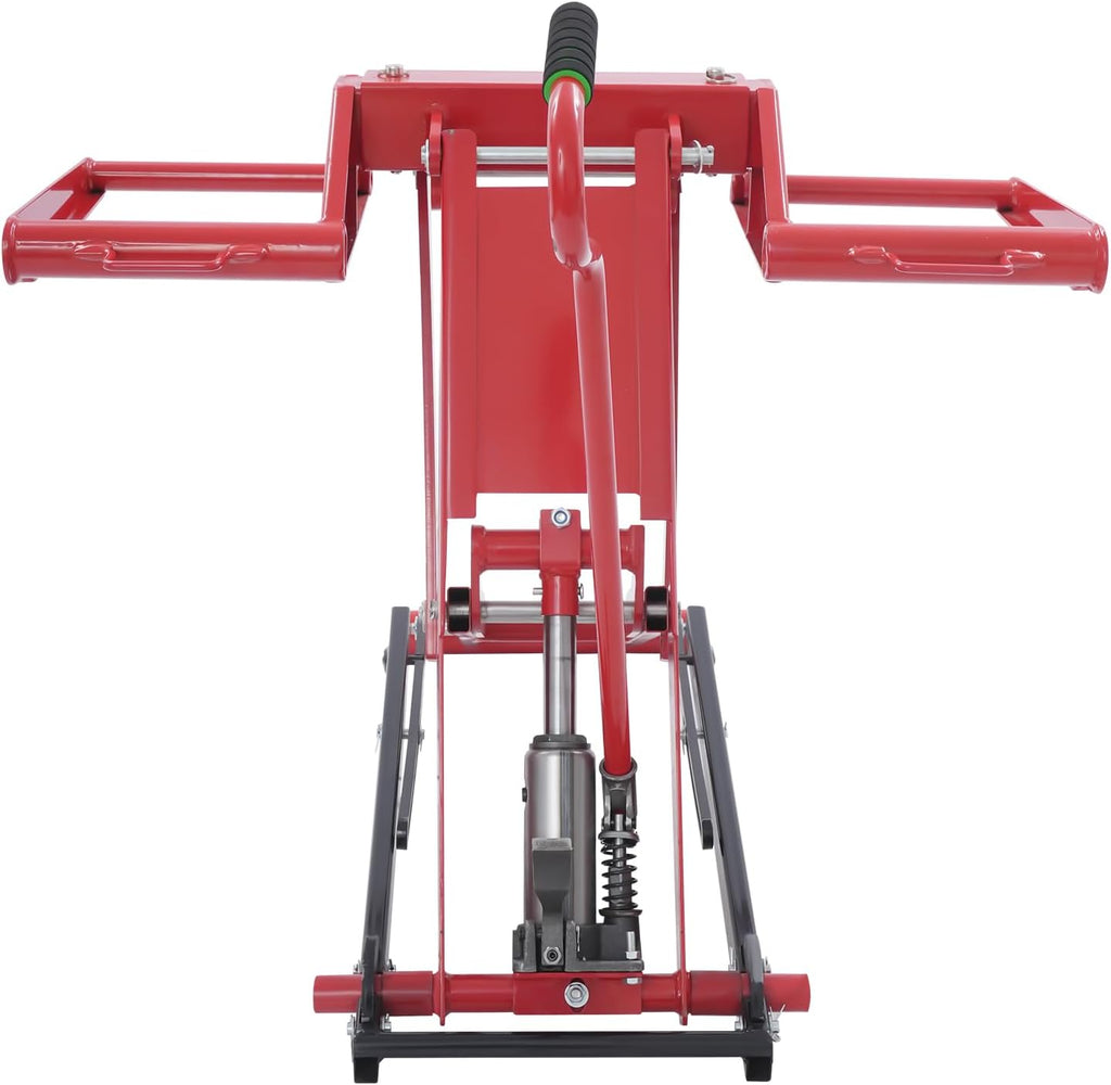 Lawn Mower Lift, 29 Inch Lawn Mower Lift Tool Adjustable Movable Lawn Mower Lift Solid Carbon Steel Lawnmower Lifting Machine for Riding Lawn Mower, Zero Turn Lawn Mowers (350lbs Hydraulic)