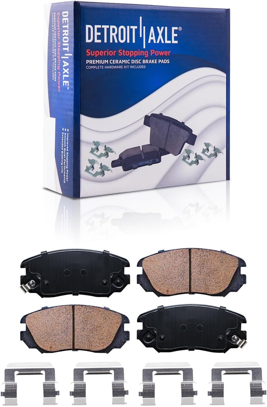 Detroit Axle - 8pc Brake Kit for Chevy Malibu Limited Regal, Drilled and Slotted Brake Rotors Ceramic Brakes Pads with Hardware Replacement : 11.65' inch Front Rotor and 11.50' inch Rear Rotor