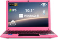 Portable Mini Education Laptop Computer with Celeron N4000 CPU 8GB RAM 256GB SSD HD IPS Screen, Laptop Computer for Learning, Office Work (Red)