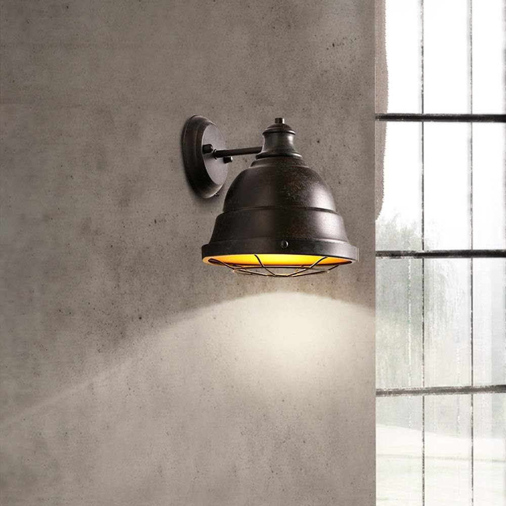 Vintage Industrial Wrought Iron Wall Lamp - Retro Black Wall-Mounted Lantern for Bedroom, Living Room, Bathroom, and Hallway(Black)