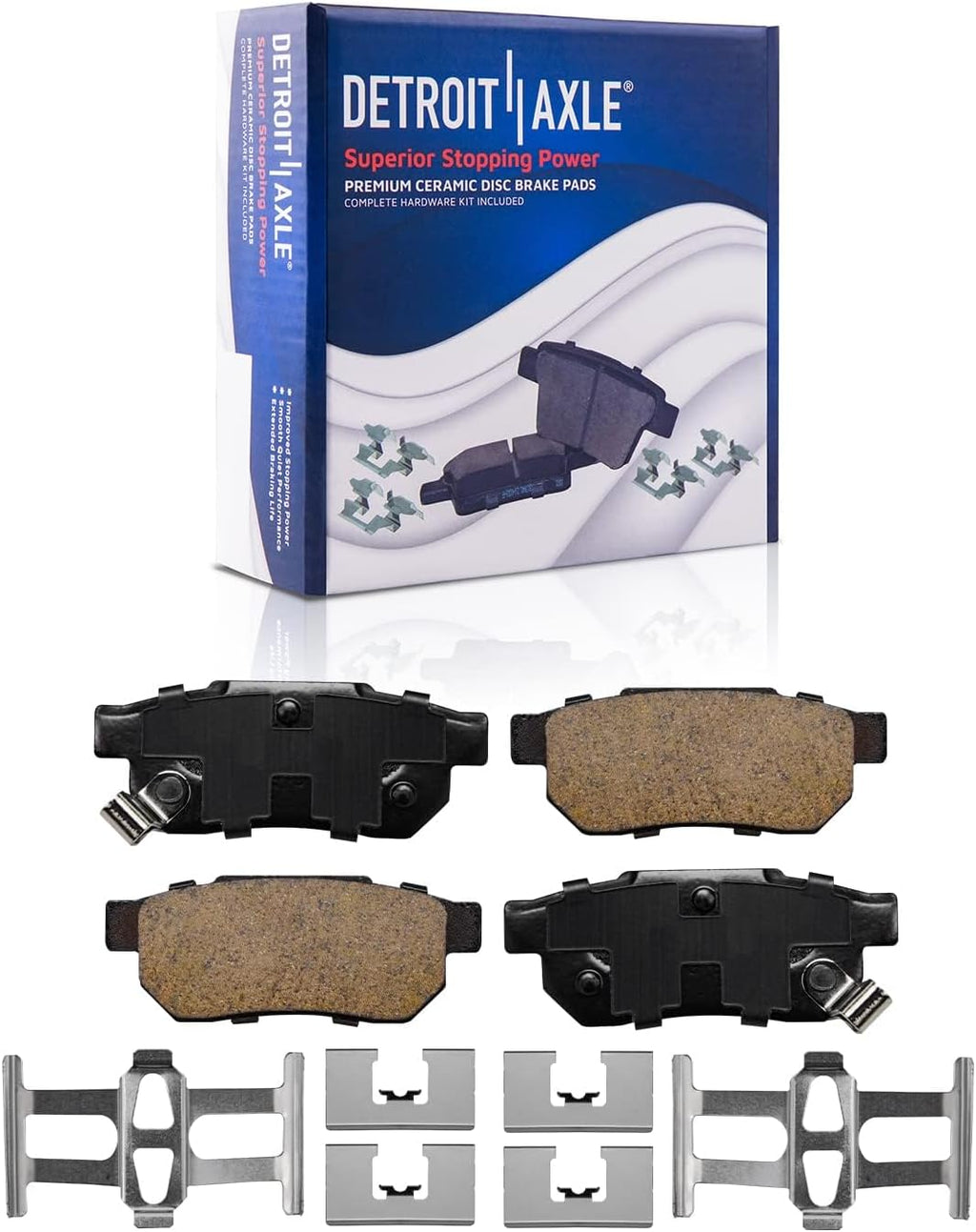 Detroit Axle - Brakes Kit Drilled Slotted Brake Rotors Ceramic Brake Pads Replacement for Integra Honda Civic: 10.32' inch Front and 9.41' inch Rear Rotors