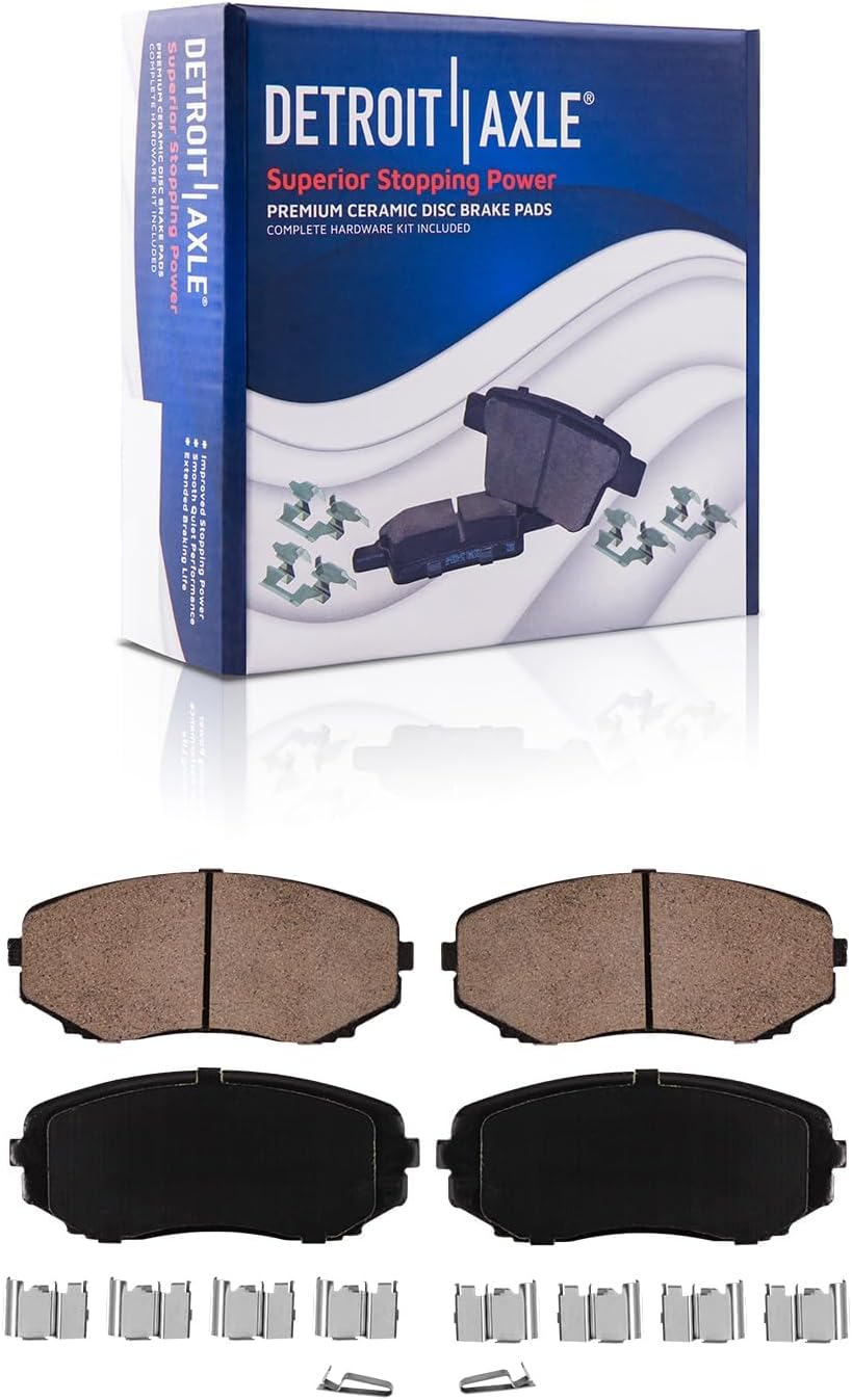 Detroit Axle - Brake Kit for 2011 2012 Ford Edge Lincoln MKX, Drilled and Slotted Disc Brake Rotors Ceramic Brakes Pads Replacement: 12.60' inch Front and 13.00' inch Rear