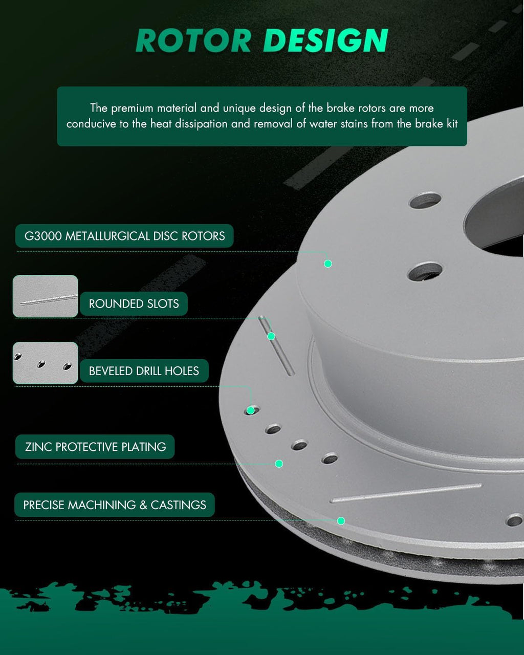 SCITOO Brake Kit Rear Brake Rotors and Ceramic Brake Pads fit for 2005-2018 for Nissan Frontier,2005-2015 for Nissan Xterra,2009-2012 for Suzuki Equator