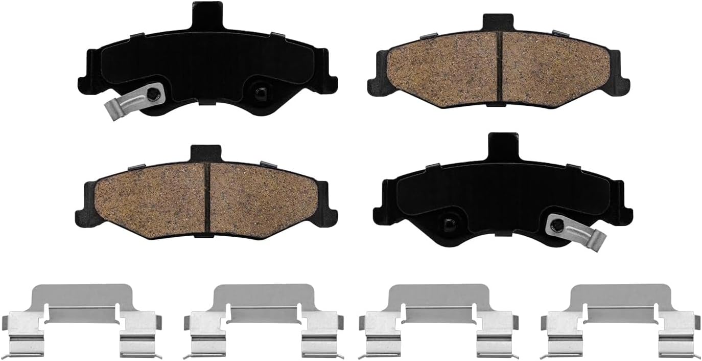 Detroit Axle - Rear Brake Kit for 1998-2002 Chevrolet Camaro Pontiac Firebird Drilled and Slotted Disc Brake Rotors Ceramic Brakes Pads 1999 2000 2001 Replacement : 12.01' inch Rotor