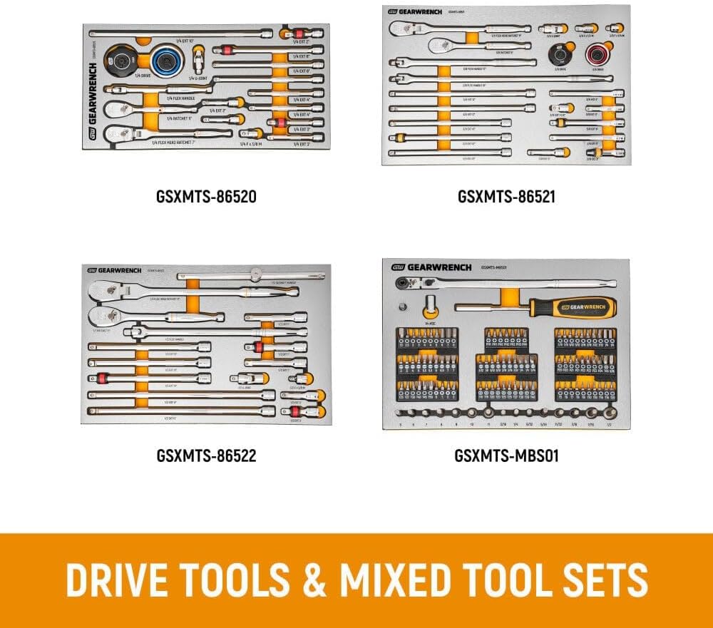 GEAREWRENCH 1858 Piece MEGAMOD Mechanics Tool Set in Premium Modular Foam Trays with Tool Storage & Shop Equipment | MEGAMOD1858
