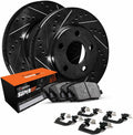 R1 Concepts Rear Brake Kit Fits 2015-2020 Cadillac Escalade, Chevrolet Suburban, Chevrolet Tahoe, GMC Yukon| Super Duty Pads, Drilled Slotted Rotors| Hardware| 13.6' Rear