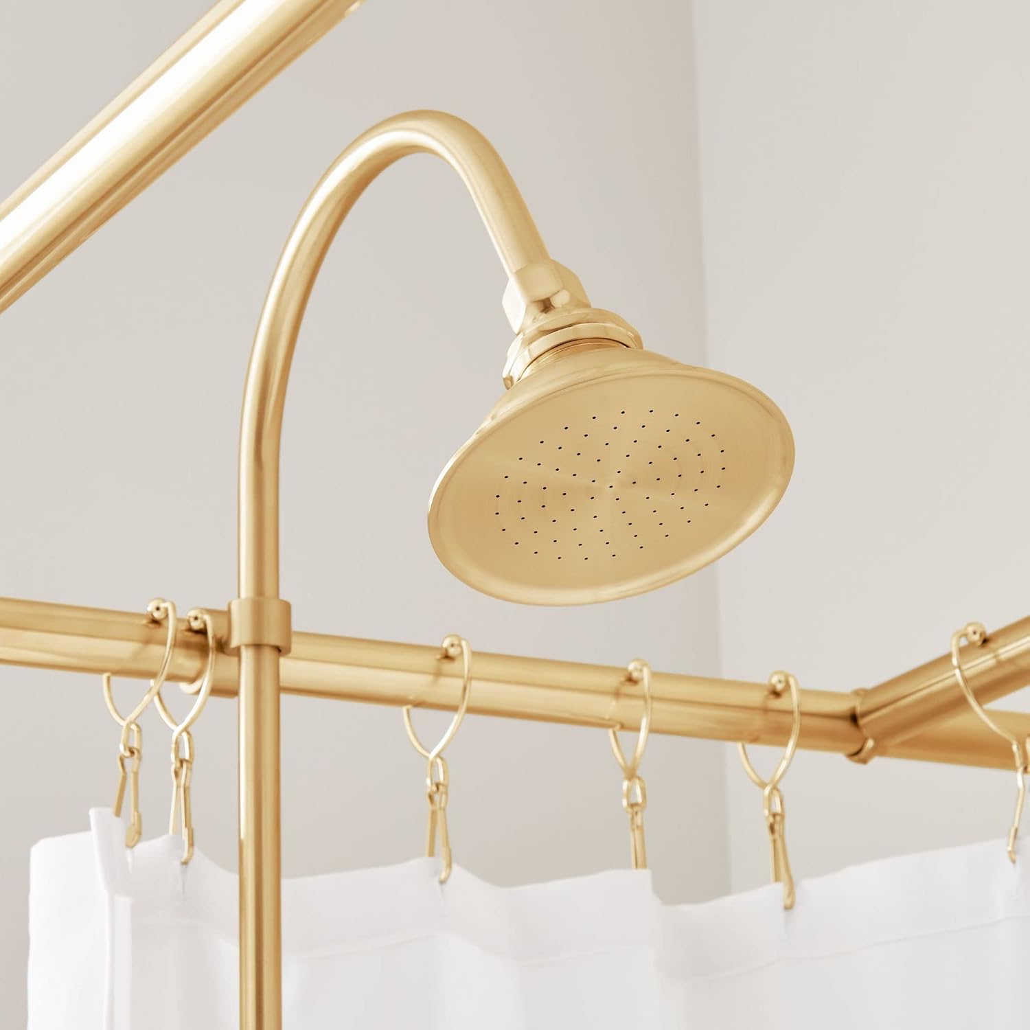 Signature Hardware 483853 Retrofit Showers Trim Package with 4-7/8' Shower Head and Hand Shower Conversion Kit - 60' x 27' Ring - Rough In Included
