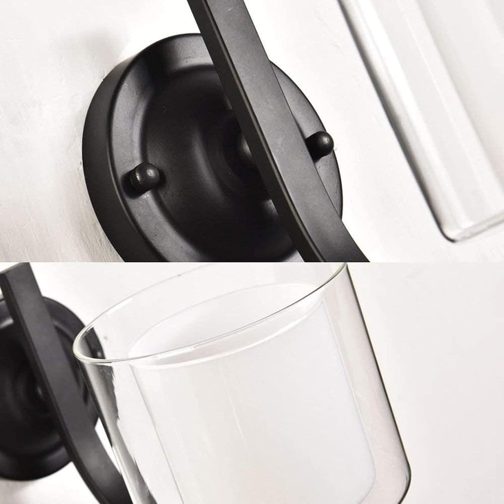 LED Indoor Wall Light, European Simple Wall Light, Black Wrought Iron Small Wall Lamp, Hotel Balcony Wall Luminaire, for Corridor Bedroom Kitchen Café Bathroom Wall Lantern