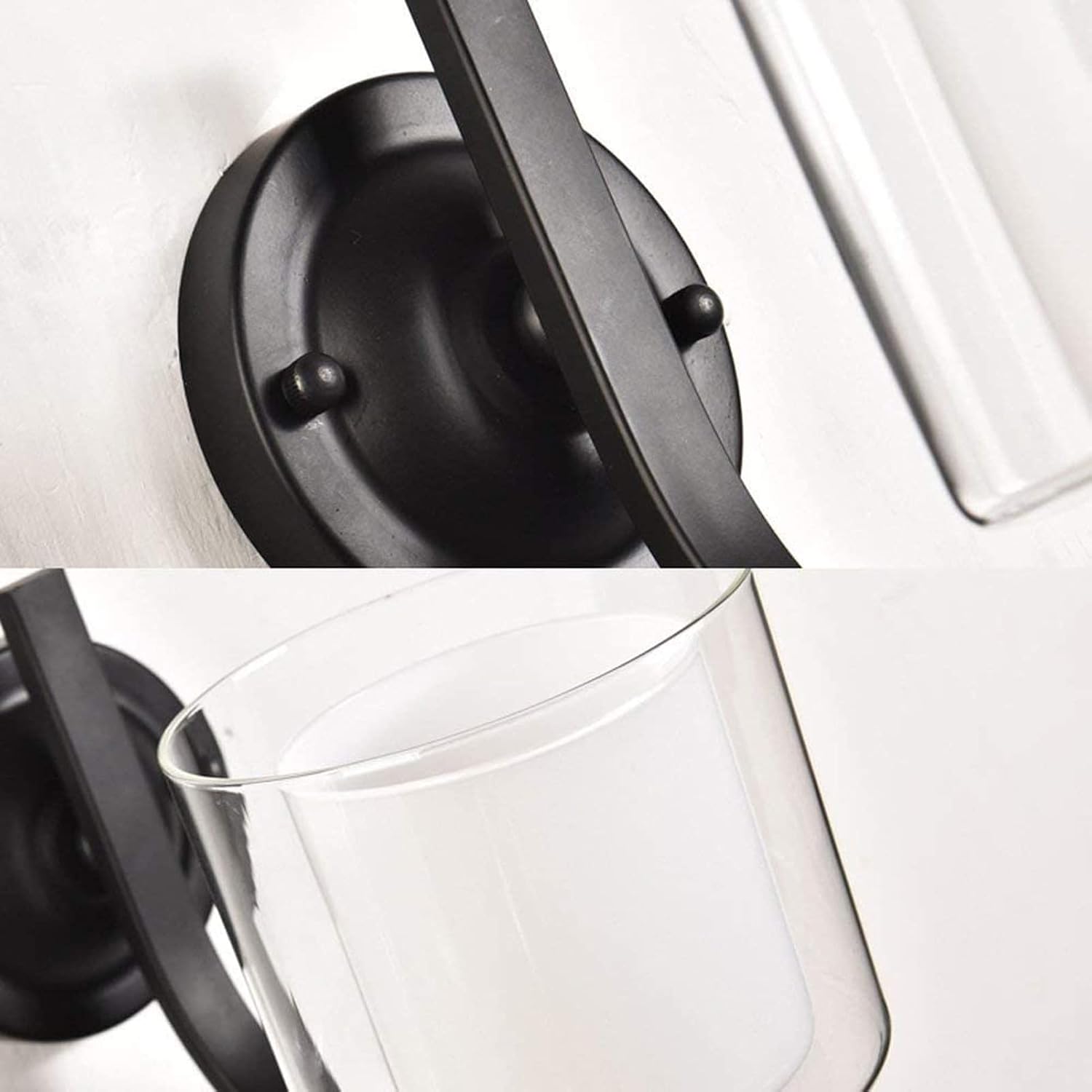 YONG - FR Wall Lamps, European Simple Wall Light, Black Wrought Iron Small Wall Lamp, Hotel Balcony Wall Luminaire, for Corridor Bedroom Kitchen Café Bathroom Wall Lantern