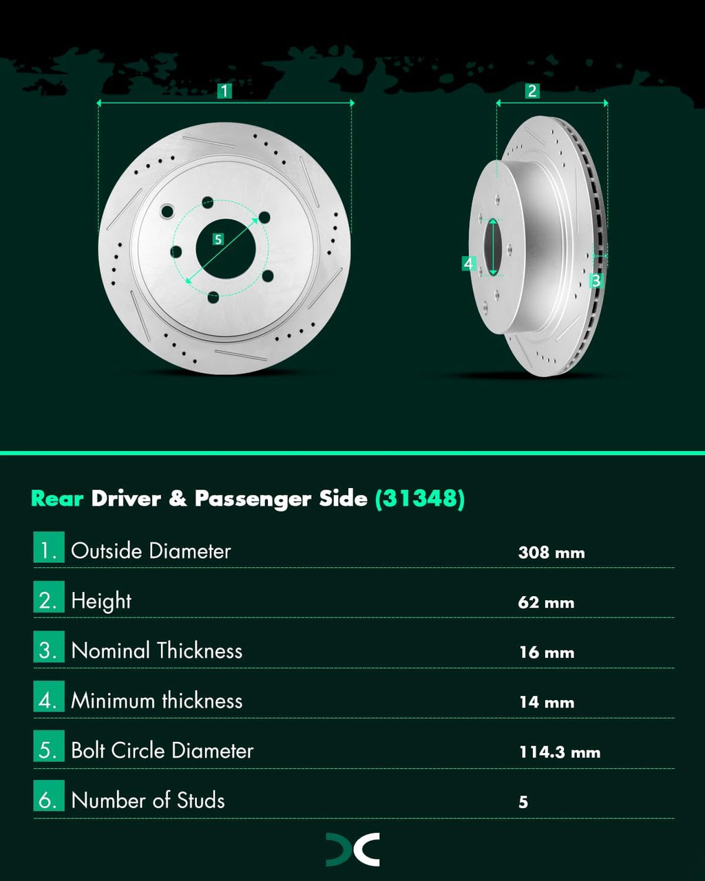 SCITOO Front 12.6' Rear 12.13' Brake Pads and Rotors Kits Fit For Nissan Murano 2011 2012 2013 2014