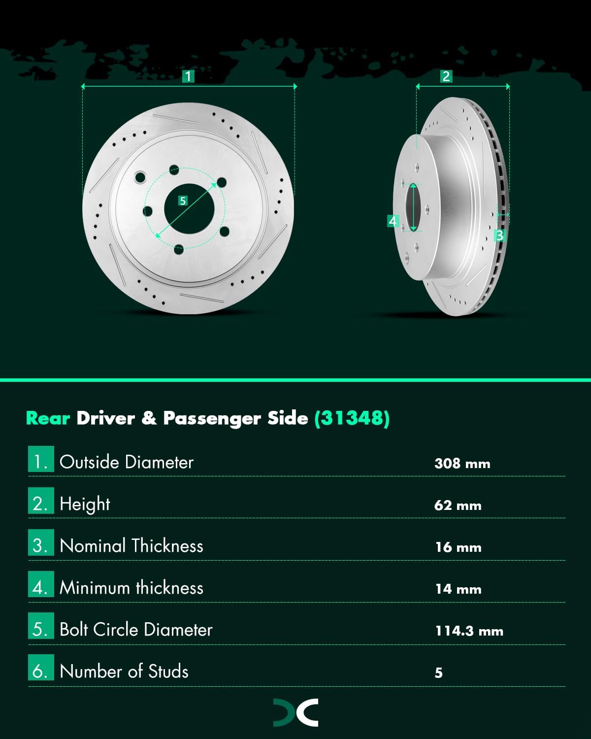 SCITOO Front 12.6' Rear 12.13' Brake Pads and Rotors Kits Fit For Nissan Murano 2011 2012 2013 2014