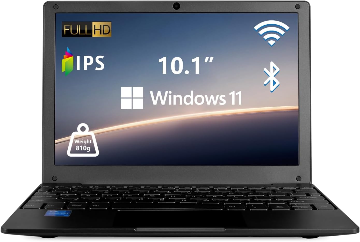 Portable Mini Education Laptop Computer with Celeron N4000 CPU 8GB RAM 256GB SSD HD IPS Screen, Laptop Computer for Learning, Office Work (Black)