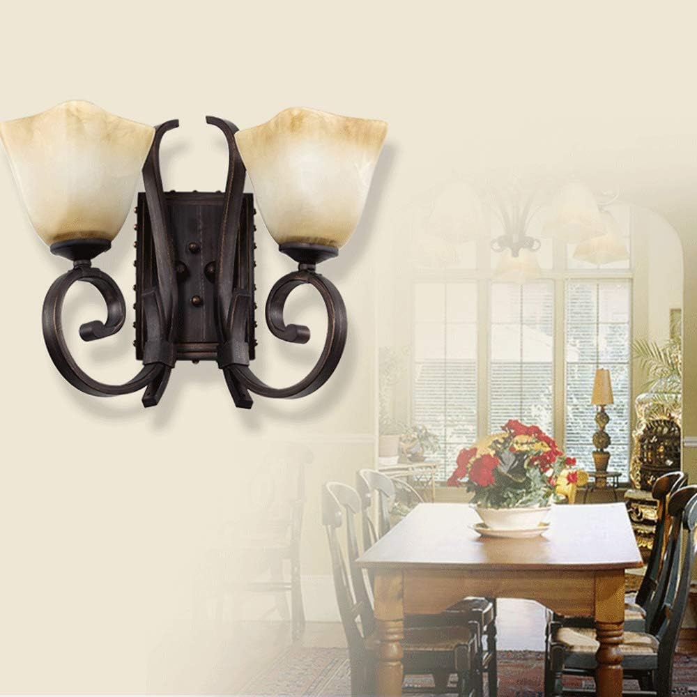Wall lamp, Creative Gooseneck Black Wall Light Retro Personality Wall Illumination Fixtures Country Wrought Iron Wall Sconce Hotel Aisle Bar Lobby Home Decoration Wall Lant(Double Head)