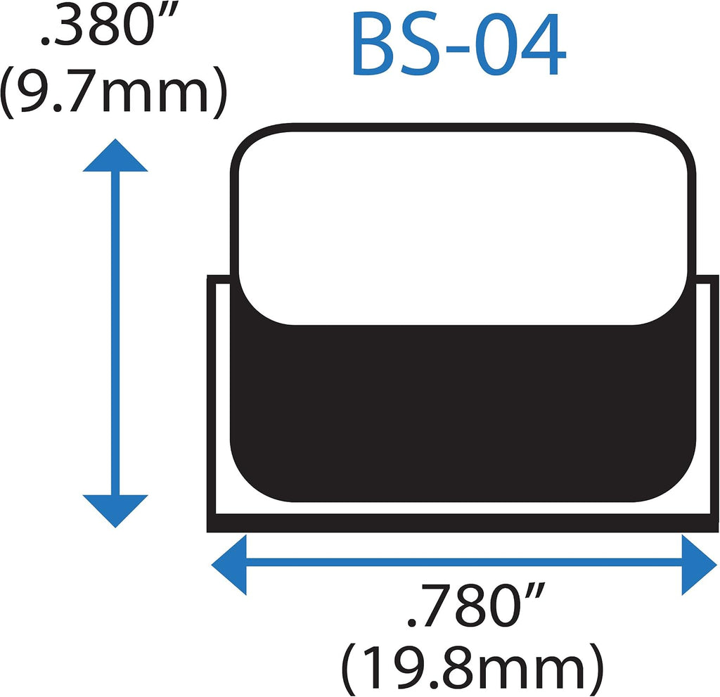 Bumper Specialties Self Adhesive Bumper Feet 0.780' x 0.380' (19.8mm x 9.7mm) Black Square Polyurethane Pads for Industrial Surface Protection, 2,000 Pieces per Box, BS04