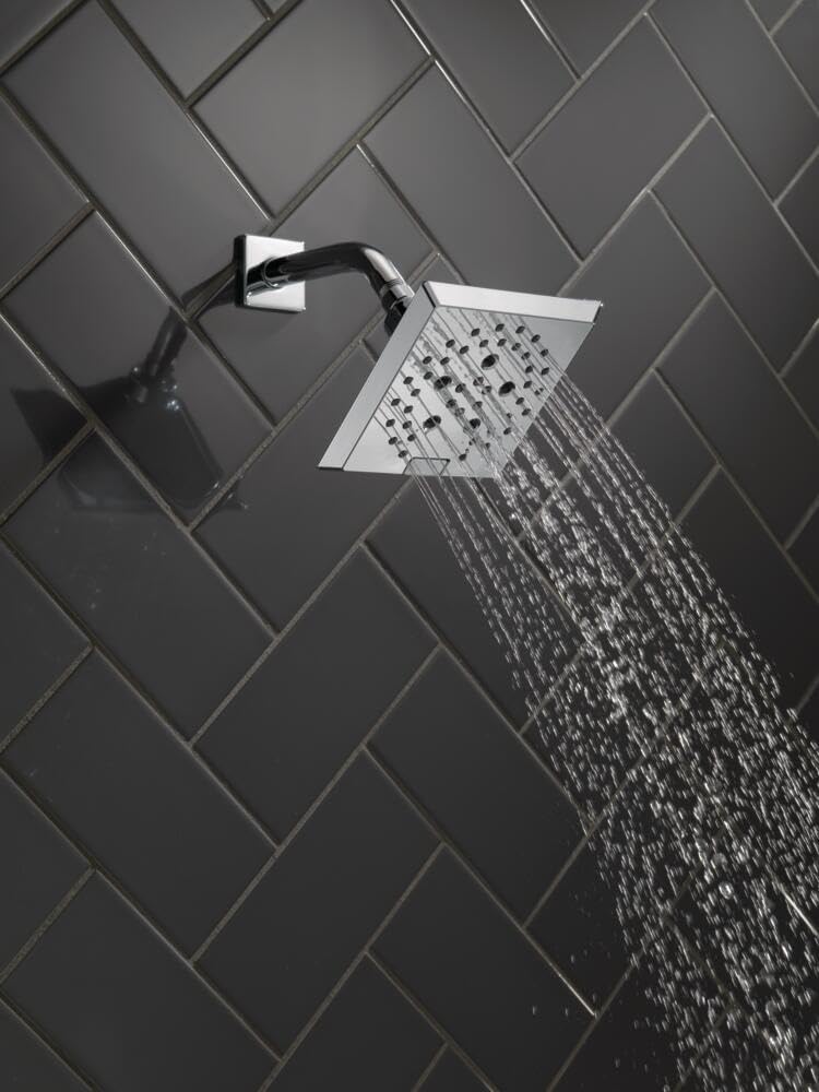 Delta Faucet 5-Spray H2Okinetic Raincan Shower Head, Oil Rubbed Bronze Showerhead, Square Shower Head, Delta Shower Head, Water Saving Shower Head, Venetian Bronze 52664-RB