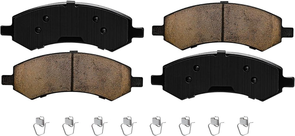 Detroit Axle - Front Brake Kit for 2005-2010 Dodge Dakota 2006-2009 Mitsubishi Raider 2011 Ram Dakota, Drilled Slotted Disc Brake Rotors Ceramic Brakes Pads Replacement : 12.28' Rotor