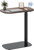 FLEXISPOT Adjustable C Table, Mobile Snack Side End Table Sofa Couch Bedside Table Laptop Cart TV Tray Night Stand for Small Space Side Table(23.6' W x 13.8' D,Rustic Brown)