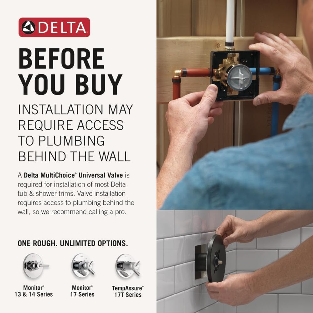Delta Faucet Trinsic 14 Series Gold Tub Shower Faucet Set with H2Okinetic Shower Head, Shower Trim Kit, Gold Shower Fixtures, Bathtub Faucet Set, Champagne Bronze T14458-CZ (Valve Not Included)