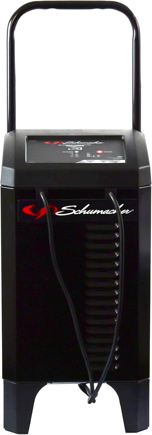 Schumacher Electric Wheeled Automatic 6A Car Battery Charger and 200A Engine Starter, 4-in-1 Solution, Maintainer, 40A Boost, for 12V Power Sport, Automotive, and Marine Batteries, SC1324