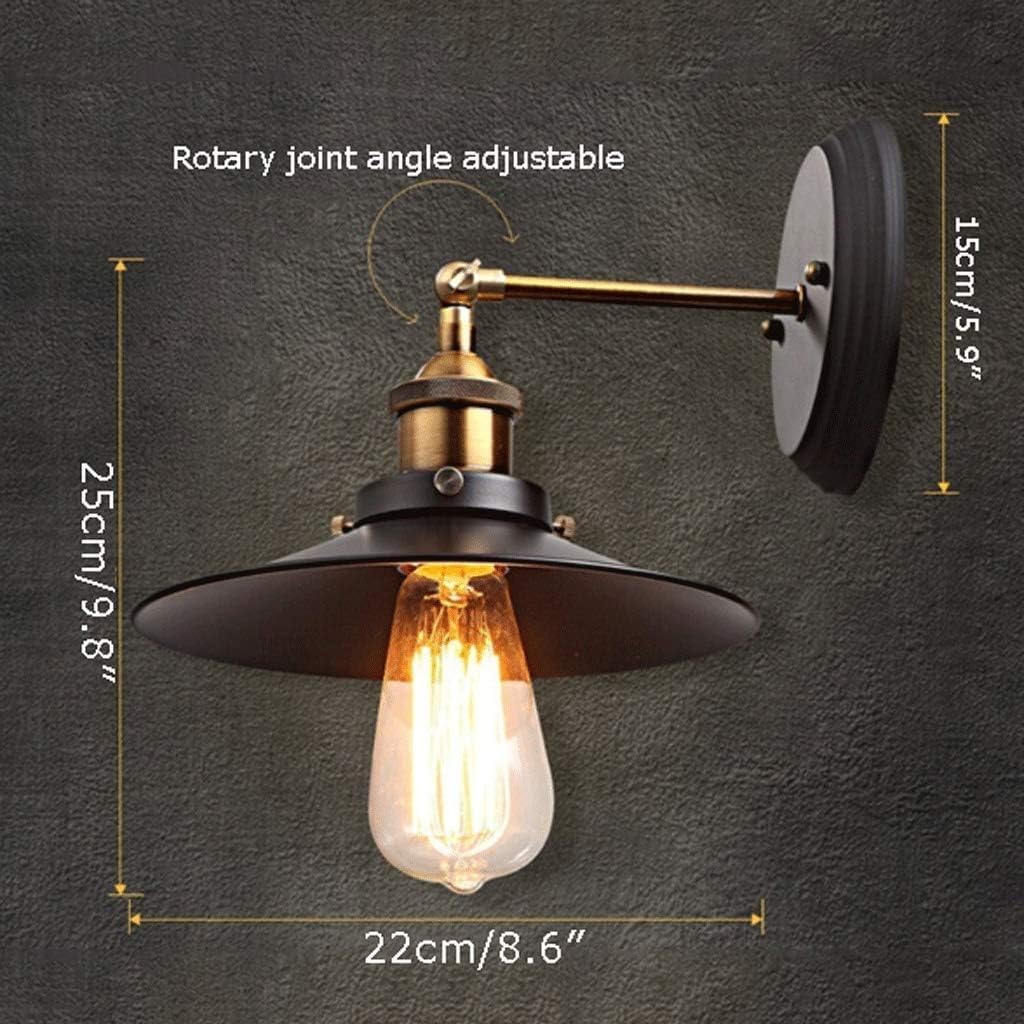 Sconce Wall Lighting Adjustable Wall Lamp Wrought Iron Wall Light Retro Nordic E27 Wall Sconce Bedroom Bedside Staircase Living Room Bathroom Light Fixtures(Single Head)