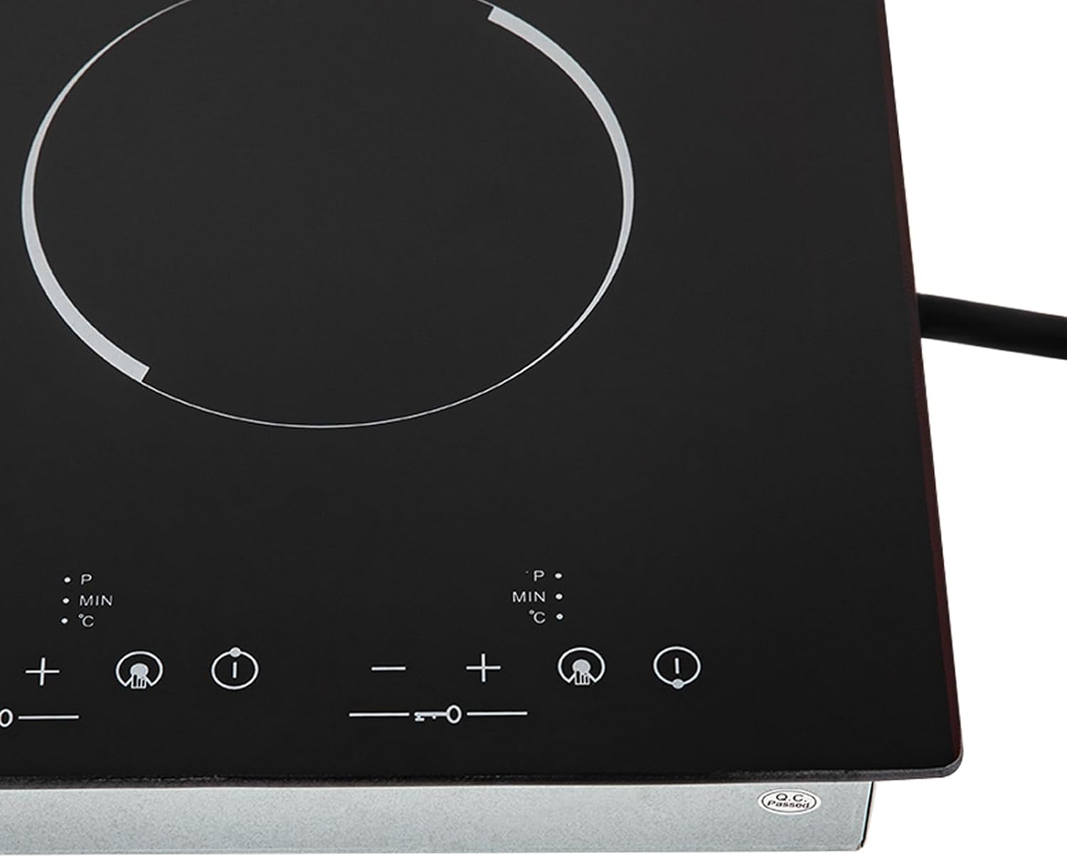 4 Burner Electric Cooktop Electric Stove Top Induction Cooktop Counter top Burner Built-in Electric Ceramic Stovetop Smooth Surface Glass 9 Heating Level Safety Lock,3000W (No Plug)